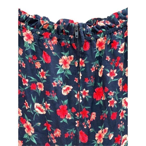 B. Darlin Women's Navy Blue & Red Off-The-Shoulder A-Line Dress Size 13/14 NWT - Picture 7 of 12